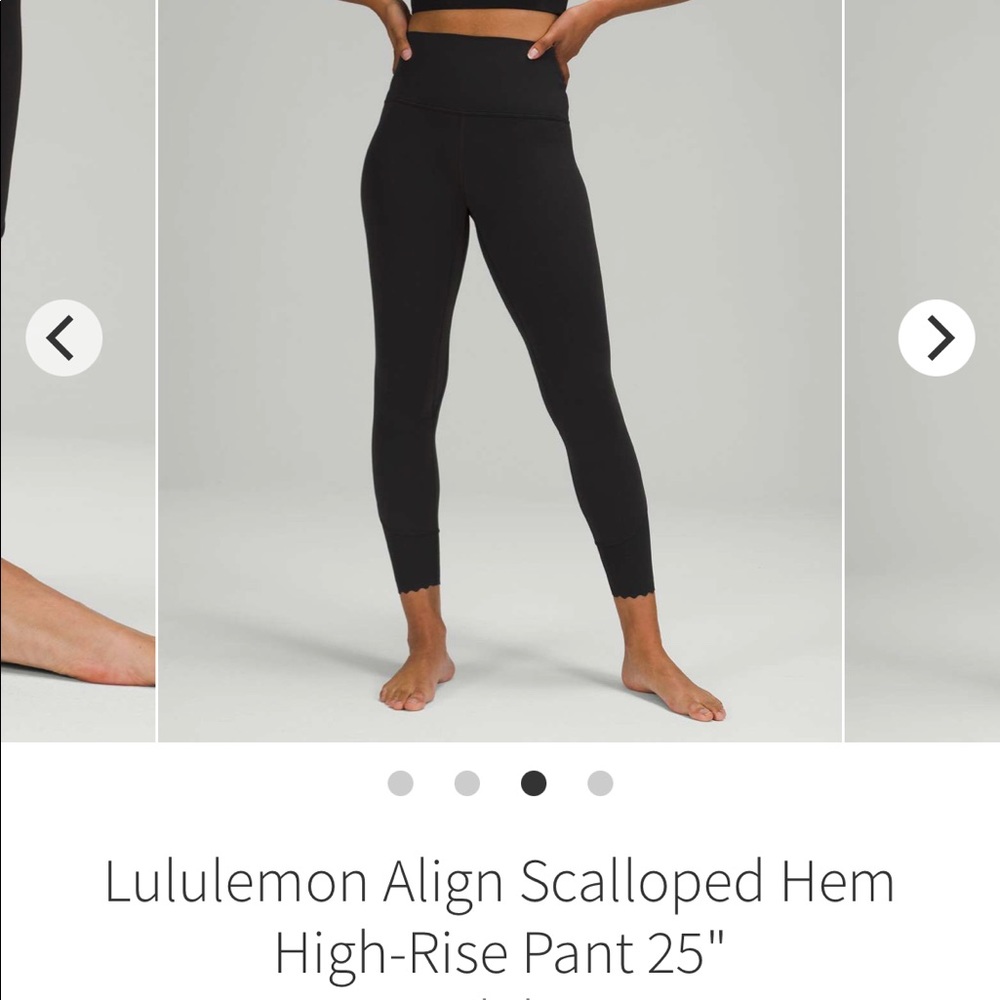 NWT Lululemon Align Scalloped Hem High-Rise Pant 25" in Black